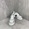 Gucci Metallic Silver & White Chunky Platform Sneaker with Web Stripe