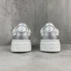 Gucci Metallic Silver & White Chunky Platform Sneaker with Web Stripe