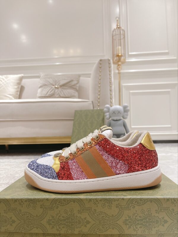 sy_no_27A03262C027658E1193E2784E402C6F_2 Gucci MAC8 Glitter & Crystal Low-Top Sneaker with Web Stripe