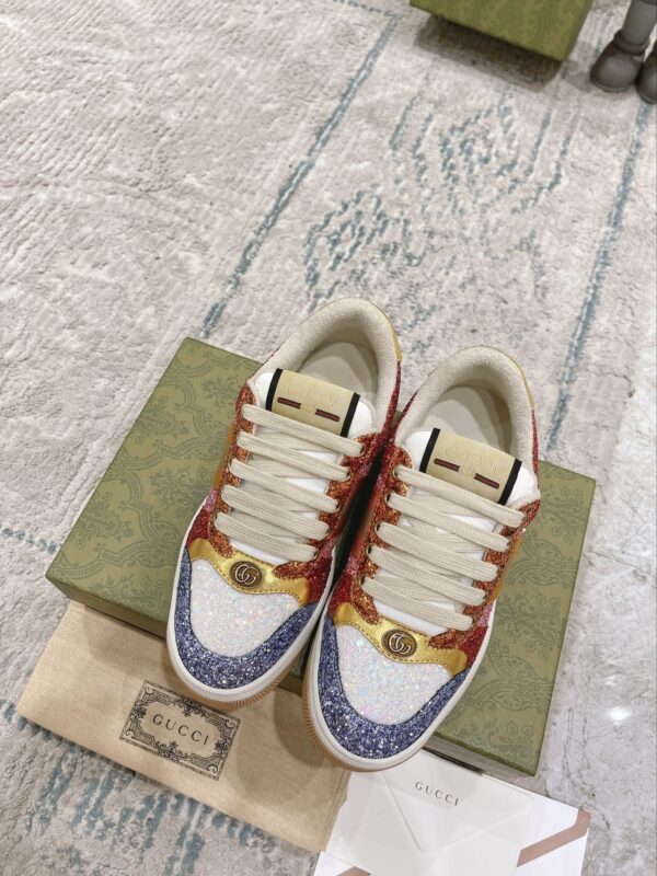 sy_no_27A03262C027658E1193E2784E402C6F_3 Gucci MAC8 Glitter & Crystal Low-Top Sneaker with Web Stripe