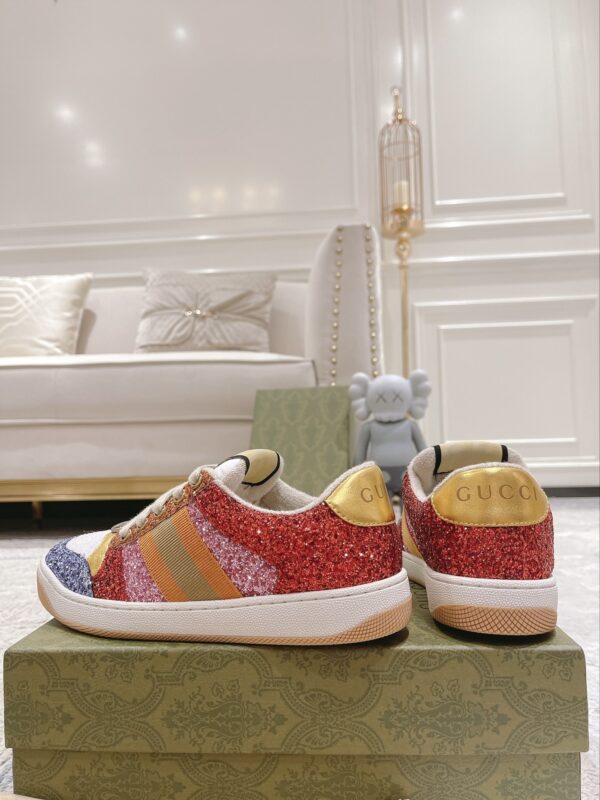 sy_no_27A03262C027658E1193E2784E402C6F_5 Gucci MAC8 Glitter & Crystal Low-Top Sneaker with Web Stripe