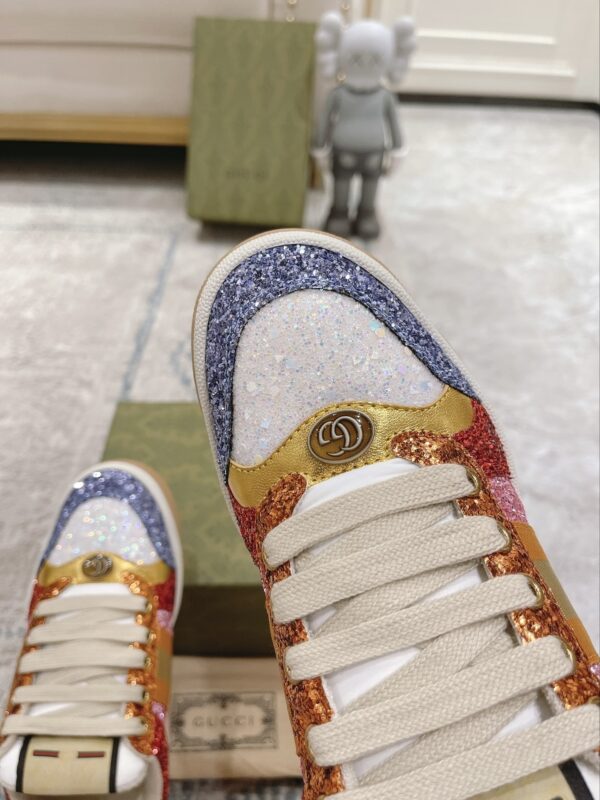 sy_no_27A03262C027658E1193E2784E402C6F_6 Gucci MAC8 Glitter & Crystal Low-Top Sneaker with Web Stripe