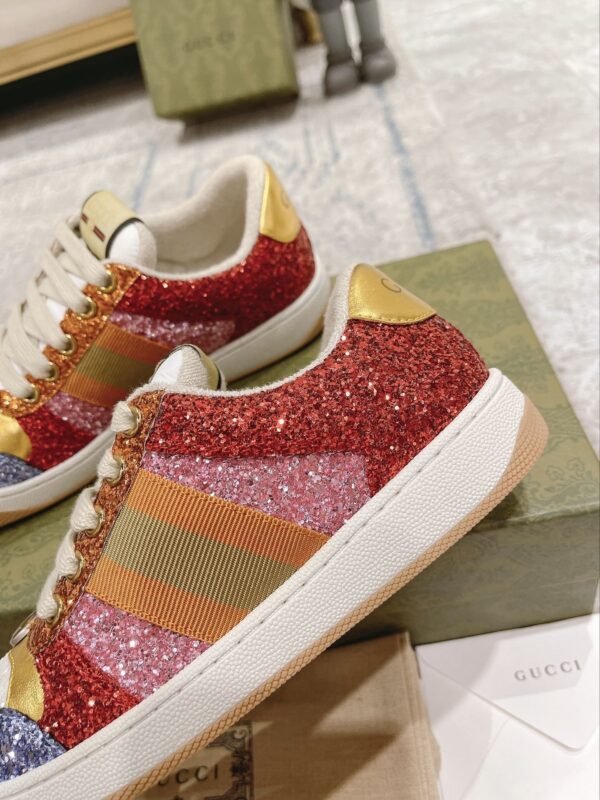 sy_no_27A03262C027658E1193E2784E402C6F_8 Gucci MAC8 Glitter & Crystal Low-Top Sneaker with Web Stripe