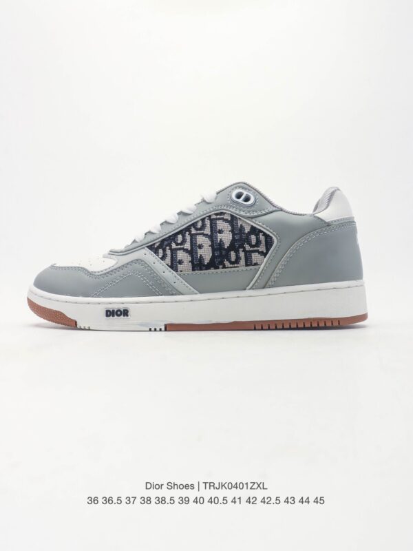 sy_no_27B375169DC5B1897F6A3FAA4176BB92_0 Dior Grey White Leather Oblique Low Sneaker