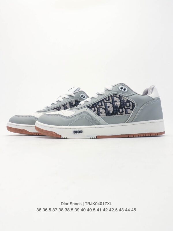 sy_no_27B375169DC5B1897F6A3FAA4176BB92_1 Dior Grey White Leather Oblique Low Sneaker