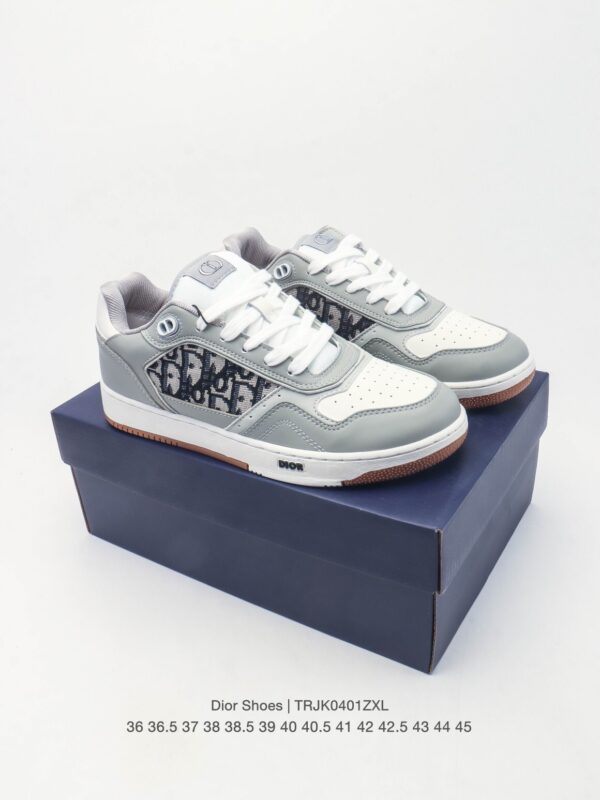sy_no_27B375169DC5B1897F6A3FAA4176BB92_8 Dior Grey White Leather Oblique Low Sneaker