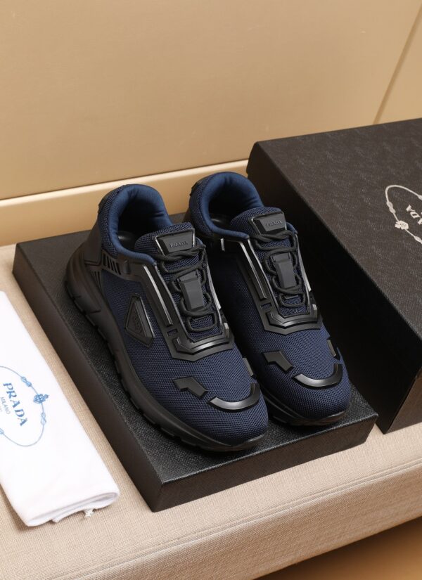 sy_no_27F4AE774F65BB26A23AE6FCA0A14517_1 Prada Navy Mesh Black Trim Triangle Trainer