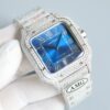 Cartier Shandushi series automatic mechanical movement Roman scale men's watch Swiss watch blue dial stainless steel strap
