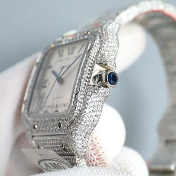 Cartier Shandushi series automatic mechanical movement Roman scale men's watch Swiss watch blue dial stainless steel strap