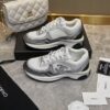 sy_no_283F2729816C84672BE870E00BF54413_3 Chanel White and Silver Metallic Mesh Low-Top Chunky Sneaker with CC Logo