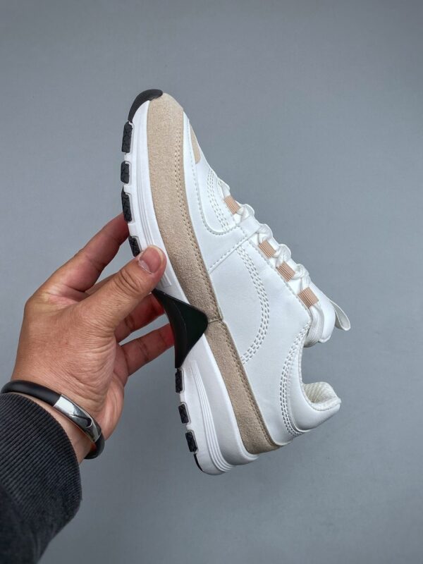 sy_no_2842FA0017B6E4AFBFDE1F9242B8EA3A_1 Chanel White-Beige Mixed-Material Low-Top Sneaker with Suede and CC Logo