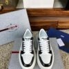 Prada White Black Triangle Logo Chunky Court Sneaker