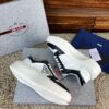 Prada White Black Triangle Logo Chunky Court Sneaker