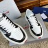 Prada White Black Triangle Logo Chunky Court Sneaker
