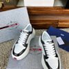 Prada White Black Triangle Logo Chunky Court Sneaker