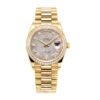 sy_no_2AC31B0F89AD43F7CEFE2578A6E84CF9_0 ROLEX Rolex with diamond studded K-gold calendar type automatic mechanical movement date display gold dial