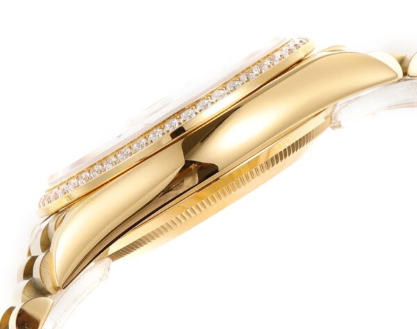 sy_no_2AC31B0F89AD43F7CEFE2578A6E84CF9_6 ROLEX Rolex with diamond studded K-gold calendar type automatic mechanical movement date display gold dial