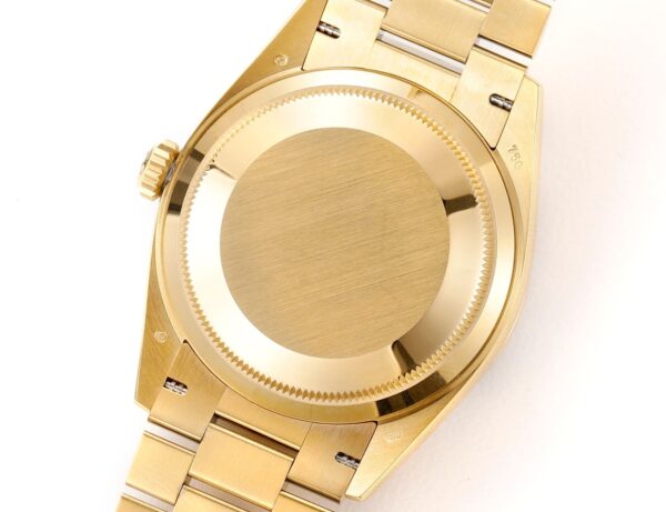 sy_no_2AC31B0F89AD43F7CEFE2578A6E84CF9_8 ROLEX Rolex with diamond studded K-gold calendar type automatic mechanical movement date display gold dial