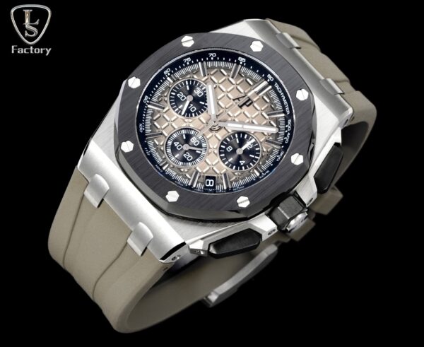 AUDEMARS PIGUET Audemars Piguet Royal Oak Offshore Series Automatic Mechanical Movement 100m Waterproof Unisex Swiss Watch Grey Dial Stainless Steel Case Rubber Strap
