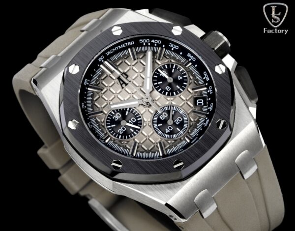AUDEMARS PIGUET Audemars Piguet Royal Oak Offshore Series Automatic Mechanical Movement 100m Waterproof Unisex Swiss Watch Grey Dial Stainless Steel Case Rubber Strap