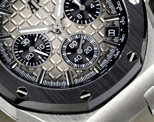AUDEMARS PIGUET Audemars Piguet Royal Oak Offshore Series Automatic Mechanical Movement 100m Waterproof Unisex Swiss Watch Grey Dial Stainless Steel Case Rubber Strap