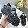 sy_no_2E421CEF8F068595925F6800E09AA7E1_4 Prada Black Rubber Weave Triangle Tread Platform Sandal
