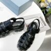 sy_no_2E421CEF8F068595925F6800E09AA7E1_5 Prada Black Rubber Weave Triangle Tread Platform Sandal