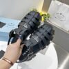 sy_no_2E421CEF8F068595925F6800E09AA7E1_6 Prada Black Rubber Weave Triangle Tread Platform Sandal