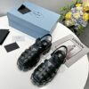 sy_no_2E421CEF8F068595925F6800E09AA7E1_8 Prada Black Rubber Weave Triangle Tread Platform Sandal