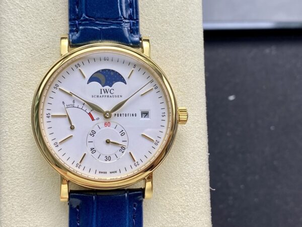IWC Botao Fino series manual mechanical movement, waterproof date display, power reserve display, men's watch, Swiss watch 45mm