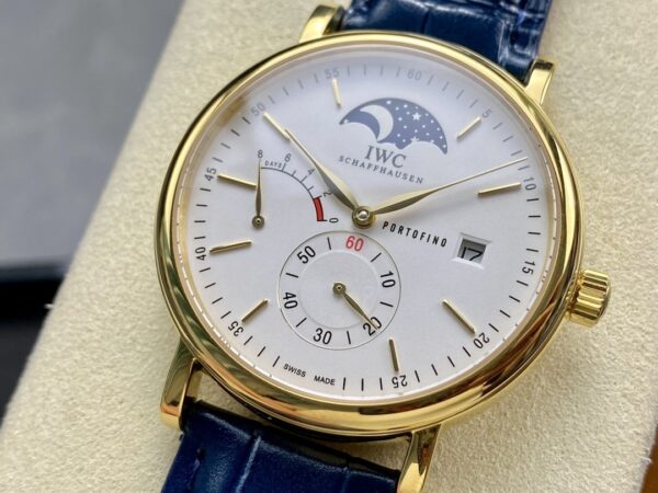 IWC Botao Fino series manual mechanical movement, waterproof date display, power reserve display, men's watch, Swiss watch 45mm