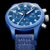 sy_no_2F55DBB653C797C0479E19FB17D2AA54_4 IWC Pilot Series Automatic Mechanical Movement 100m Waterproof Men's Watch Swiss Watch Blue Dial Ceramic Case