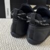 sy_no_301C920624F03E29F93F7AC768B3CE56_6 Chanel Black Leather and Knit Slip-On Low-Top Sneaker with Speckled Laces and CC Logo