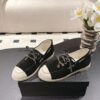 Chanel Black Suede Low-Top Shoe with Cap-Toe & CC Chain Detail