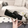 Chanel Black Suede Low-Top Shoe with Cap-Toe & CC Chain Detail