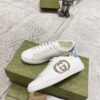 sy_no_313907CC2454D26E73E3605B98B84DA3_4 Gucci White Leather Low-Top Sneaker with Snake-Effect Interlocking G and Blue Heel Detail