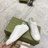 sy_no_313907CC2454D26E73E3605B98B84DA3_5 Gucci White Leather Low-Top Sneaker with Snake-Effect Interlocking G and Blue Heel Detail