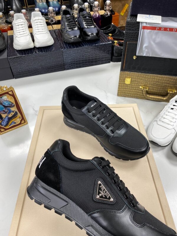 sy_no_3382BCB0367841513A8DDF1B1892AEDC_4 Prada All-Black Mesh Leather Triangle Logo Trainer