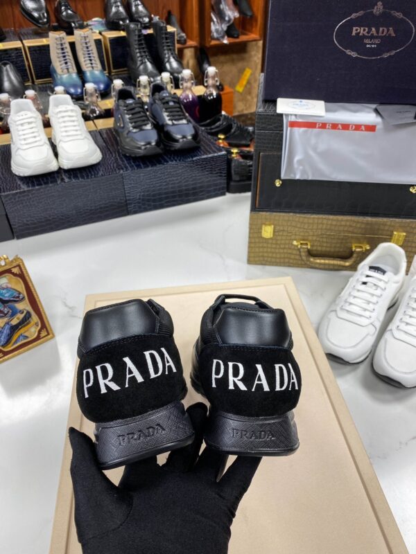 sy_no_3382BCB0367841513A8DDF1B1892AEDC_7 Prada All-Black Mesh Leather Triangle Logo Trainer
