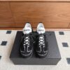 Chanel Suede & Knit Collar Platform Trainer Black-White-Knit