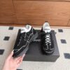 Chanel Suede & Knit Collar Platform Trainer Black-White-Knit