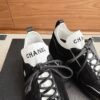 Chanel Suede & Knit Collar Platform Trainer Black-White-Knit