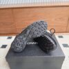 Chanel Suede & Knit Collar Platform Trainer Black-White-Knit