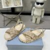 sy_no_34BB57D15ECDB44175777DE6B4C56C4F_0 Prada Beige Ruched Cross-Strap Platform Sandal
