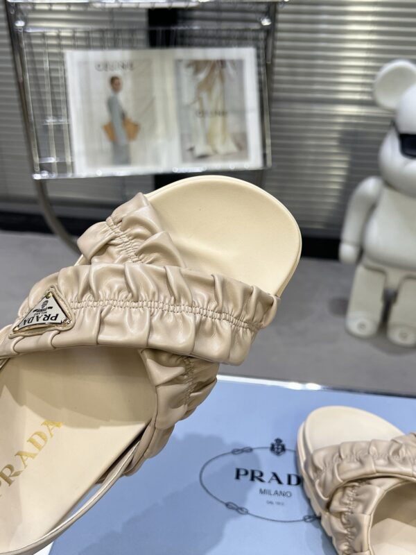 sy_no_34BB57D15ECDB44175777DE6B4C56C4F_5 Prada Beige Ruched Cross-Strap Platform Sandal