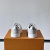 Louis Vuitton White-Grey Monogram Print Silver-Heel Low-Top Sneaker