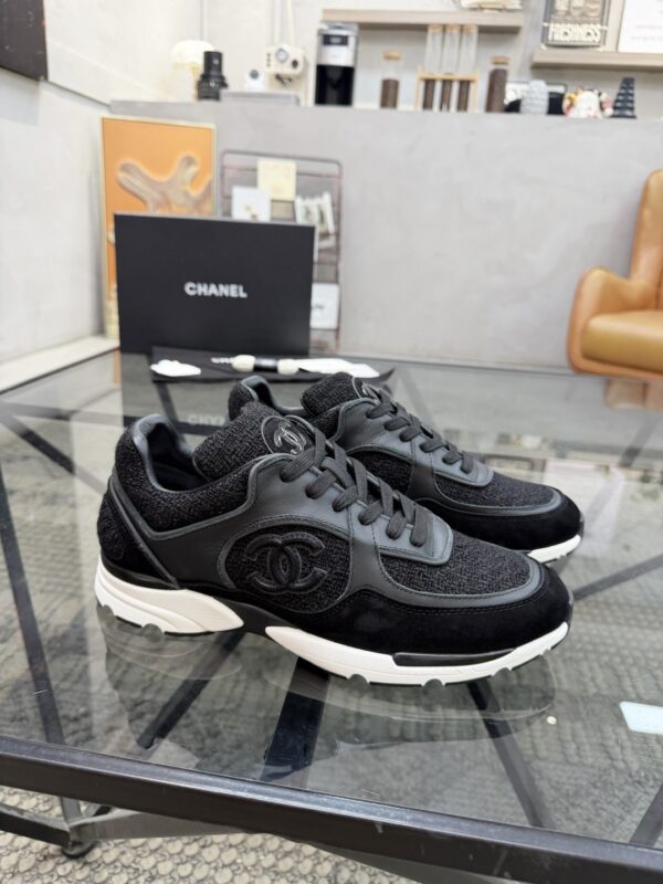 sy_no_358A5A8B1A5C06034CA76AA0DA23BF75_1 Chanel Black Tweed & Leather Chunky Sneaker with Interlocking CC Logo