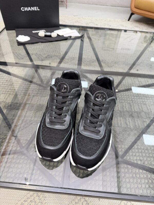 sy_no_358A5A8B1A5C06034CA76AA0DA23BF75_2 Chanel Black Tweed & Leather Chunky Sneaker with Interlocking CC Logo