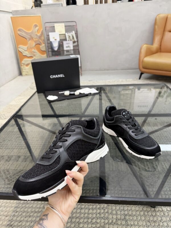 sy_no_358A5A8B1A5C06034CA76AA0DA23BF75_3 Chanel Black Tweed & Leather Chunky Sneaker with Interlocking CC Logo