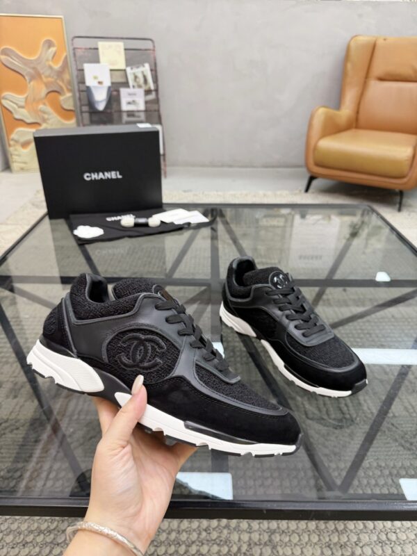 sy_no_358A5A8B1A5C06034CA76AA0DA23BF75_4 Chanel Black Tweed & Leather Chunky Sneaker with Interlocking CC Logo